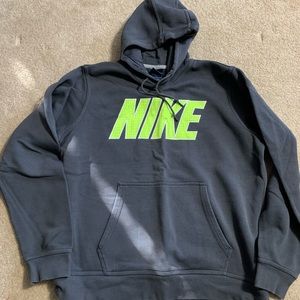 Mens Nike Large Grey Hooded Sweatshirt